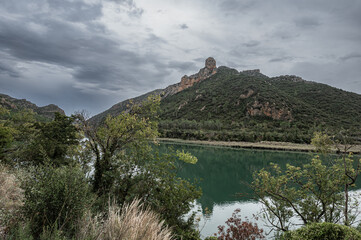rock formations of Sant Llorenç de Montgai on the Segre river, Lleida.
