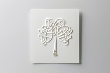 Elegant St. Patrick's Day Card Design with Celtic Knot Four-Leaf Clover