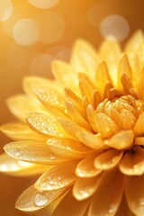 Close-up of a vibrant yellow flower with water droplets