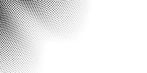 Monochrome gradient halftone dots background. Vector illustration. Abstract small grunge dots
