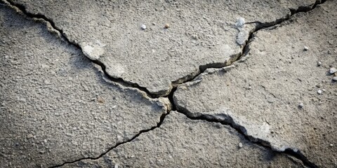 Obraz premium Cracked Concrete Surface with Gravel Texture, Abstract, Background, Stone