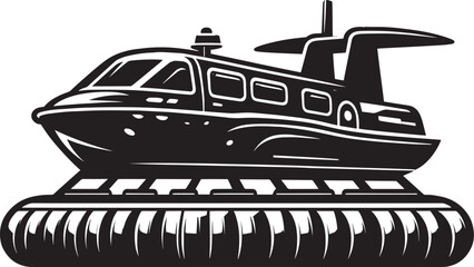 Hovercraft silhouette vector illustration isolated on a white background