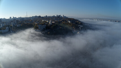 October fog in city
