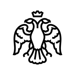 double headed eagle byzantine line icon vector. double headed eagle byzantine sign. isolated contour symbol black illustration