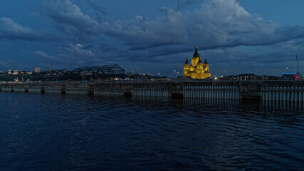 Fototapeta premium The cathedral. View from the Volga River