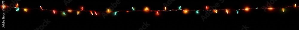 Aufkleber Colorful Festive String Lights on a Dark Background : Generative AI