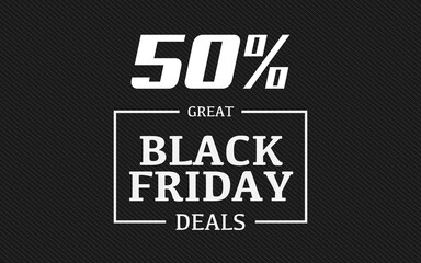 Obraz premium 50% Off black Friday super offer banner, black friday sale template design