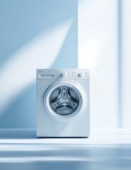 modern washing machine in a clean, minimalist setting