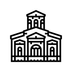 church byzantine line icon vector. church byzantine sign. isolated contour symbol black illustration