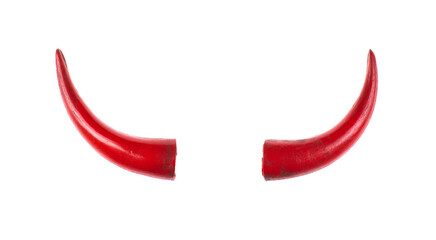 red devil horns isolated on white background