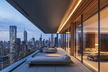Luxury Penthouse with Panoramic City Views: Modern Architecture and Breathtaking Skyline