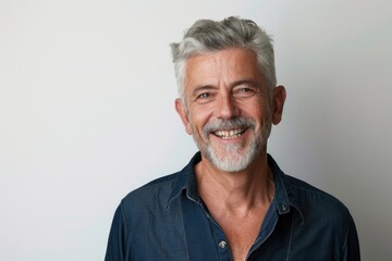 Obraz premium Happy older man portrait isolated on white background.