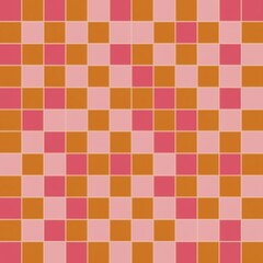 Bright Pattern with checkerboard red brown orange colors in bright colors for design Fabric tablecloth cover textured background