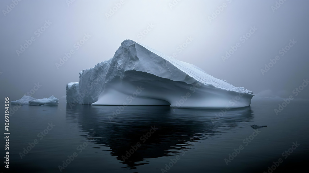 Aufkleber Concept of an iceberg with only the tip visible above the water, symbolizing the hidden and unseen aspects that lie beneath the surface