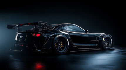 Obraz premium Generic and unbranded sport car on a dark background