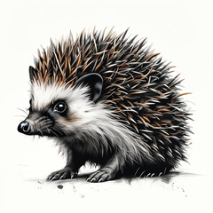 Naklejka premium A whimsical hedgehog exploring a soft, sandy landscape on a sunny day