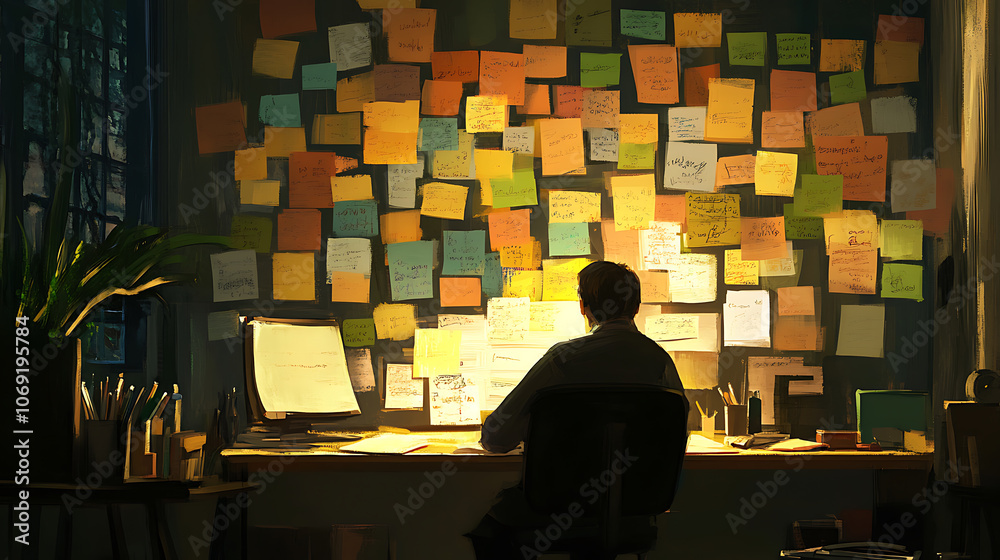 Poster get to know write on sticky notes