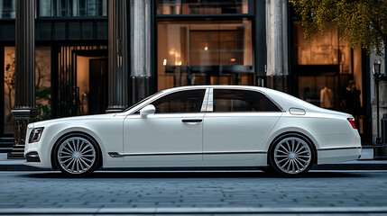 Generic unbranded white luxury city car