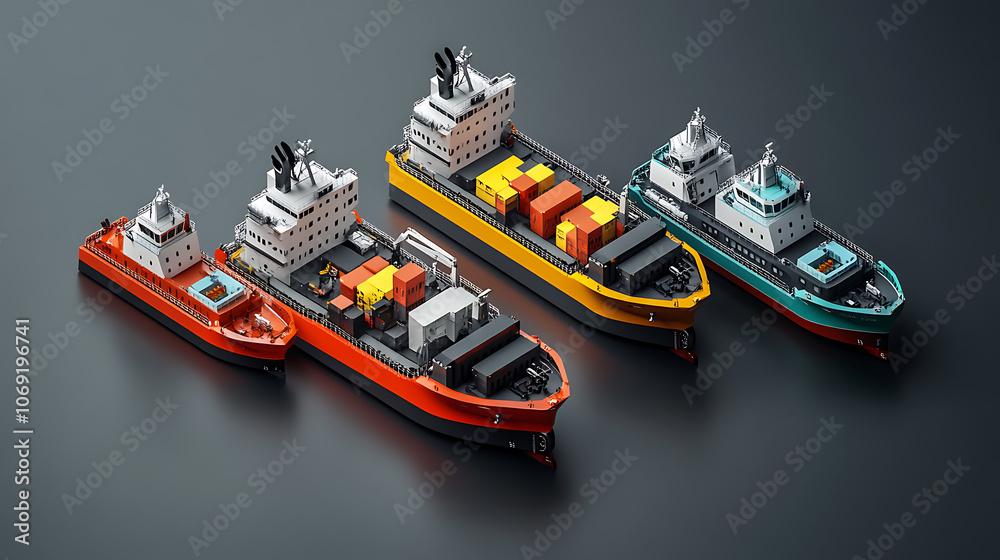 Aufkleber logistic fleet on a grey background