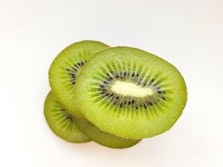 Sliced portion of juicy kiwi for tropical taste.