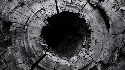 Old wooden tree cut surface
