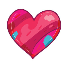 Colorful Textured Heart Illustration, Vibrant heart illustration with rich colors and textured patterns, symbolizing love, passion, and creativity, perfect for expressive and artistic themes.
