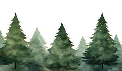 Fototapeta premium PNG Green christmas tree watercolor background backgrounds plant tranquility.