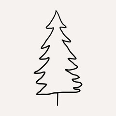 Christmas Tree 2. Christmas hand drawn whimsical line art icons 2