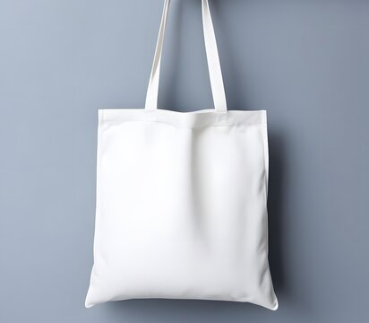 Blank canvas tote bag isolated 