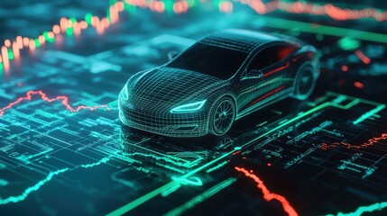 The electric vehicle sector through ev car icon and market trends analysis