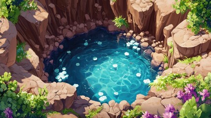 Majestic natural sinkhole brimming with crystal clear freshwater showcasing nature s wonders