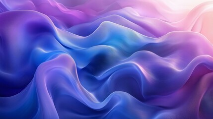 Fototapeta premium Vibrant abstract waves in soft blues and purples creating dreamy landscape