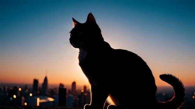 The cat silhouette 
