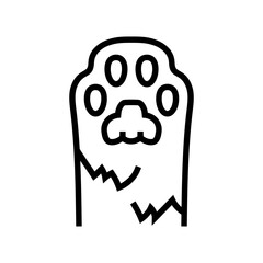 paw print cat breeding line icon vector. paw print cat breeding sign. isolated contour symbol black illustration