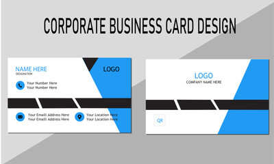 Creative modern and clean corporate blue business card design template 