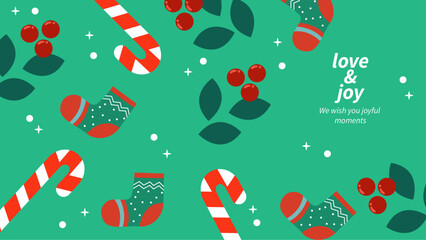 Festive Holiday Greeting Card with Christmas Charming Element