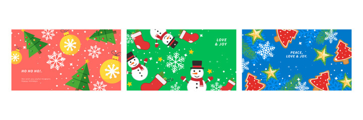 Festive Christmas Banners Featuring Christmas Element Design