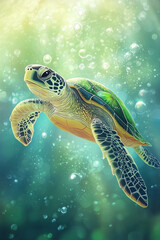 Fototapeta premium sea turtle swimming