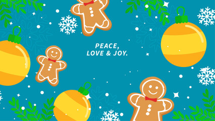 Festive Holiday Card With Christmas Decorations and Greetings