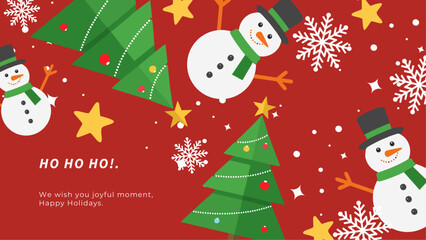 Festive Holiday Greeting Card with Christmas Charming Element