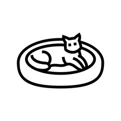 bed cat breeding line icon vector. bed cat breeding sign. isolated contour symbol black illustration