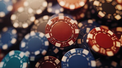 Explore the excitement of casino gaming with colorful poker chips