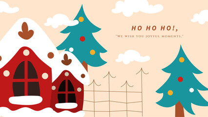 Festive Christmas Illustration with Gifts and Holiday Message