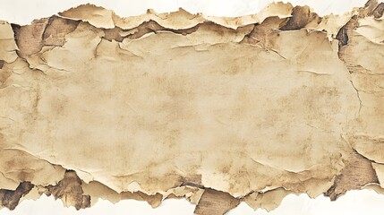 Old, aged, and damaged paper with torn edges, adhesive tape pieces, and a distressed, grunge texture