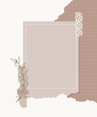 Aesthetic minimalist scrapbook journaling sticker elements