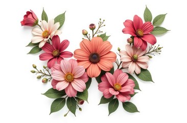 Intertwined flowers letter “W”, realist precision, high saturation, beautiful, inspiring, isolated, flat white background-