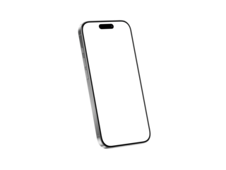 High quality realistic 3d render smartphone ui ux screen mockup with transparent PNG