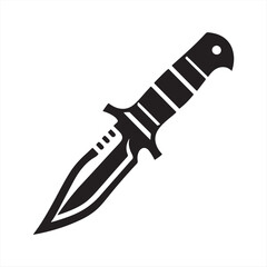 Military Knife Icon - Simple Black Silhouette in Vector Art
