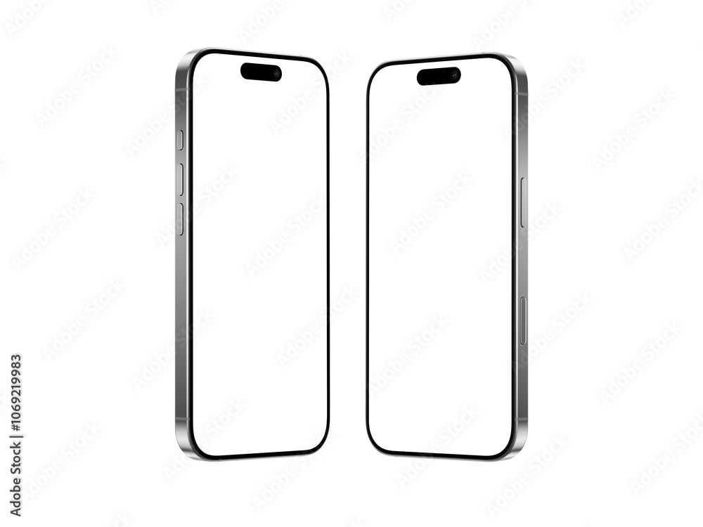 Fototapete high quality realistic 3d render smartphone ui ux screen mockup with transparent png