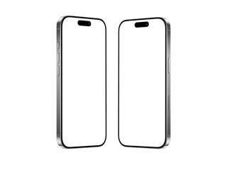 High quality realistic 3d render smartphone ui ux screen mockup with transparent PNG